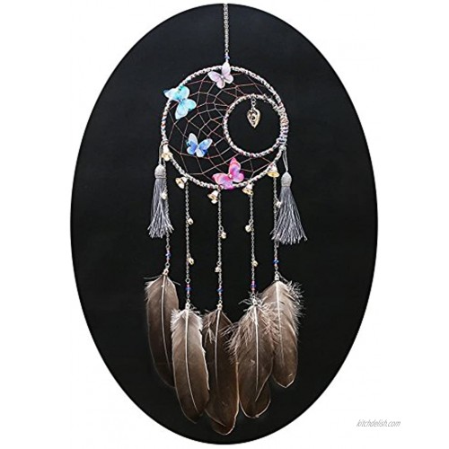 Qingsm Handmade Antique Bells Exquisite Heart Butterfly Moon Dream Catcher Home Hanging …
