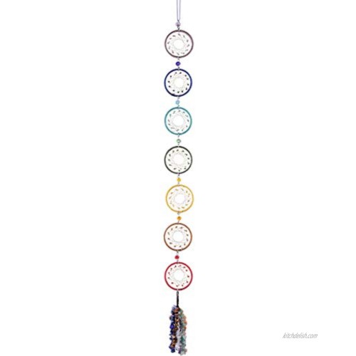 Rockcloud Dream Catcher Handmade Dream Catchers Circular Net with Healing Crystals Tumbled Stones for Wall Hanging Home Deco Ornament