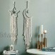 Sourcemall 2pcs Boho Woven Macrame Wall Hanging Decor Bohemian Moon Star Dream Cathers for Apartment Bedroom Living Room Decoration
