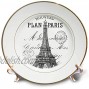 3dRose cp_110389_1 Nouveau Paris Vintage Eiffel Tower-Porcelain Plate 8