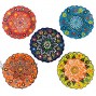 Ayennur Turkish Decorative Small Plates Set of 5 5.11 13cm Multicolor Handmade Ceramic Ornament for Home&Office Hanging Wall Decors Multi 2