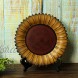 CVHOMEDECO. Sunflower Shape Plate Primitives Rustic Display Wooden Plate Home and Office Décor Art 11 Inch Mustard Plate Only