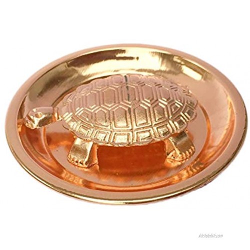 Feng Shui Copper plate & Tortoise  Turtle Lucky best wishes Vastu Living Positivity Wealth Good health ,Good Luck & Longevity for Home Office Decor Gift Items. Set of 1