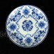 jdzjybqx Decorative Plates Blue and White Porcelain Chinese Plates of 10' Oriental Floral Pattern Ceramic Craft for Decorative Ornaments Giving Plates 1 Plate with 1 Display Stand