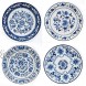 jdzjybqx Decorative Plates Blue and White Porcelain Chinese Plates of 10' Oriental Floral Pattern Ceramic Craft for Decorative Ornaments Giving Plates 1 Plate with 1 Display Stand