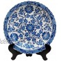 Oriental Furniture 14 Floral Blue & White Porcelain Plate