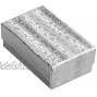 100 pcs Silver Cotton Filled Jewelry Display Gift Boxes 2 Length x 1 1 2 Width x 1 2 Height