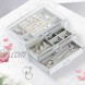 Acrylic Jewelry Box for Women with 3 Drawer Velvet Jewelry Organizer for Earring Bangle Bracelet Necklace and Rings Storage Clear Acrylic Jewelry Storage Case Grey