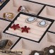 BEWISHOME Jewelry Box Organizer with 4 Watch Case Removable Tray Jewelry Display Storage Case 7 Necklace Hook Velvet Lining Earring Ring Bracelet Case for Women Girls Black PU Leather SSH07B