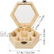 EXCEART Wooden Jewelry Box Hexagon DIY Trinket Keepsake Storage Organizer 7Compartments Clear Top Craft Blank Box for Ring Bracelet Watch Necklace Earrings