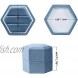 Hexagon Velvet Double Slots Ring Heirlooms Box Engagement Ring Box Ocean Blue