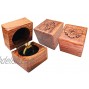 His and Hers Ring Holder – Handmade Wood Ring Box for Wedding Ceremony Ring Boxes Small Engraved for Engagement Proposal Wood ring box for Women and Men Heart 2PCs Square
