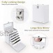 Homde 6 Layers Jewelry Organizer Fully Locking Large Jewelry Box with Necklace Tray White