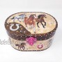 Hot Focus Dashing Horse Oval Shaped Musical Jewelry Box