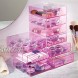 iDesign Plastic 3-Drawer Jewelry Box Compact Storage Organization Drawers Set for Cosmetics Dental Supplies Hair Care Bathroom Office Dorm Desk Countertop 6.5 x 6.5 x 6.5 Pink,35376