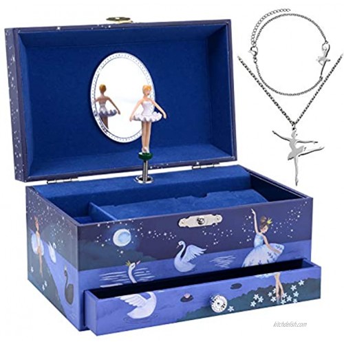 Jewelkeeper Ballerina Music Box & Little Girls Jewelry Set 3 Ballerina Gifts for Girls