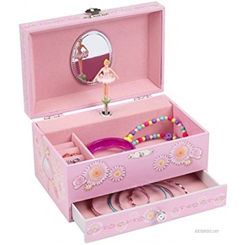 Jewelkeeper Pink Girl's Ballerina Musical Jewelry Box with Pullout Drawer Jewel Storage Organizer Case Swan Lake Tune