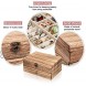 Jewelry Box for Women Girls Rustic Wood Jewelry Organizer Case for Storage Earrings Rings Necklace Bracelet Farmhouse Style Jewelry Display Case Torched Wood Color