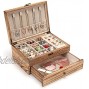 Jewelry Box for Women Girls Rustic Wood Jewelry Organizer Case for Storage Earrings Rings Necklace Bracelet Farmhouse Style Jewelry Display Case Torched Wood Color