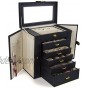 Kendal Huge Leather Jewelry Box Case Storage LJC-SHD5BK black