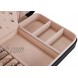 LANDICI Small Jewelry Box for Women Girls,PU Leather Travel Jewelry Organizer Case,Portable Jewellery Storage Holder Display for Ring Earrings Necklace Bracelet Bangle Watch Mens Kids Gift,Black