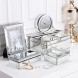 Large Diamante Glass Jewelry Box Jewelry Organizer Storage Decorative Box Organizer for Women Girls Luxurious Gift