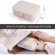 LotFancy Small Jewelry Box for Women Travel Jewelry Organizer Double Layer with Soft Velvet Liner Portable Jewelry Case for Earring Necklace Bracelet Ring Storage White