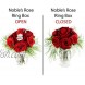 Noble Rose Heart Flower Blossom Ring Box for Gift Ceremony Proposal Engagement Wedding Jewelry Box Red