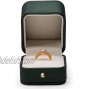 Oirlv Gorgeous Blackish Green Ring Box Premium Leather Ring Bearer Box for Wedding,Proposal Jewelry Gift Case