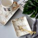 SOCOSY Marble Ceramic Ring Dish Jewelry Dish Ring Holder Jewelry Organizer with Golden Edged Home Decor Wedding Gift Golden Large