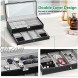 TomCare Upgraded Watch Box Watch Case Jewelry Organizer Holder Jewelry Display Box Case Drawer Sunglasses Storage Earrings Storage Organizer Lockable with Glass Top and PU Leather for Men Women Black