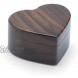 Wislist Heart Shaped Walnut Wood Ring Box Velvet Soft Interior Holder Jewelry Chest Organizer Earrings Coin Jewelry Wooden Presentation Box Case for Proposal Engagement Wedding Ceremony Birthday Gift