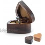 Wislist Heart Shaped Walnut Wood Ring Box Velvet Soft Interior Holder Jewelry Chest Organizer Earrings Coin Jewelry Wooden Presentation Box Case for Proposal Engagement Wedding Ceremony Birthday Gift