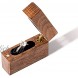 Wislist Wooden Engagement Ring Box Small Slim Flat Ring Case for Proposal,Wedding Walnut Wood