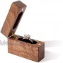 Wislist Wooden Engagement Ring Box Small Slim Flat Ring Case for Proposal,Wedding Walnut Wood