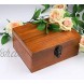 Wooden Keepsake Box Dedoot Decorative Wooden Box Vintage Handmade Wood Craft Box with Lock and Key for Jewelry Gift Storage Box and Home Decor Brown 9.3x7.6x4.5 Inch
