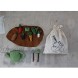 Creative Co-Op Handmade Canvas Garden Kit withEmbroidery Set of 11 Figurine Multi