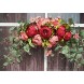 Firlar 30 Inch Decorative Floral Swag Wedding Artificial Peony with Green Leaves Swag Front Door Peony Floral Arch Garland Swag for Wedding Party Home Decor.