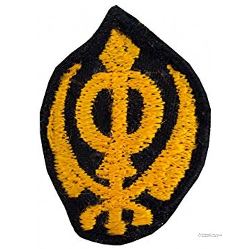 Galaxy Karmaa Golden Color Handmade Embroidery Khanda Patch for Men and Women