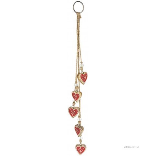 Ganz MX171166 Red and White Wood Heart Swag 19-inch Length