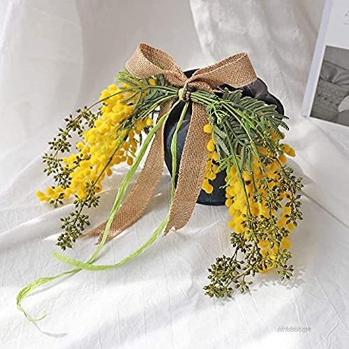 LIUCOGXI Fall Decoration Flower Swags for Wedding Arch Artificial Acacia Beans Flower Swag with Palm Leaves Fall Decorations for Home Kitchen Wedding Arch Front Door Wall Decorations