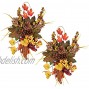 LSKYTOP Artificial Fall Harvest Swag Autumn Decorative Swag with Pine Cone,Maple Leaves,Grain and Berries Wreaths and Floral Decorations Front Door Wall Decor Holiday Ornaments 2