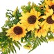 Lvydec Artificial Sunflower Swag 25 Decorative Swag with Sunflowers Green Leaves and Silk Ribbon for Wedding Arch Front Door Wall Decor