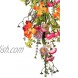 Reg 22 Inch Summer Blooms and Bumble Bee Floral Teardrop Swag Artificial Floral Yellow Pink Orange and White Blossoms