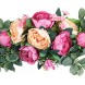 SHACOS Artificial Peony Swag Silk Peony Eucalyptus Floral Swag Door Swag for Home Wedding Wall Door Decoration Rose Red Champagne