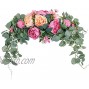 SHACOS Artificial Peony Swag Silk Peony Eucalyptus Floral Swag Door Swag for Home Wedding Wall Door Decoration Rose Red Champagne