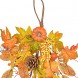 WDDH Fall Teardrop Swag 25inch Artificial Fall Maple Swag Artificial Decorative Swag with Mixed Pumpkin Pine Cone Berries Harvest Teardrop Swag for Home Fall Front Door Decor Yellow-A1
