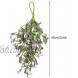 Yugust Artificial Teardrop Wreath Summer Lavender Swags Spring Decorative Floral Swags for Front Door Wall Window Welcome Decor