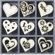 cArt-Us 10.5 x 10.5 cm Wooden Box Containing 45 Heart Embellishments