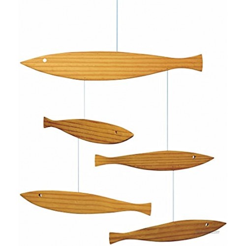 Floating Fish Hanging Mobile 16 Inches Pine Handmade in Denmark by Flensted